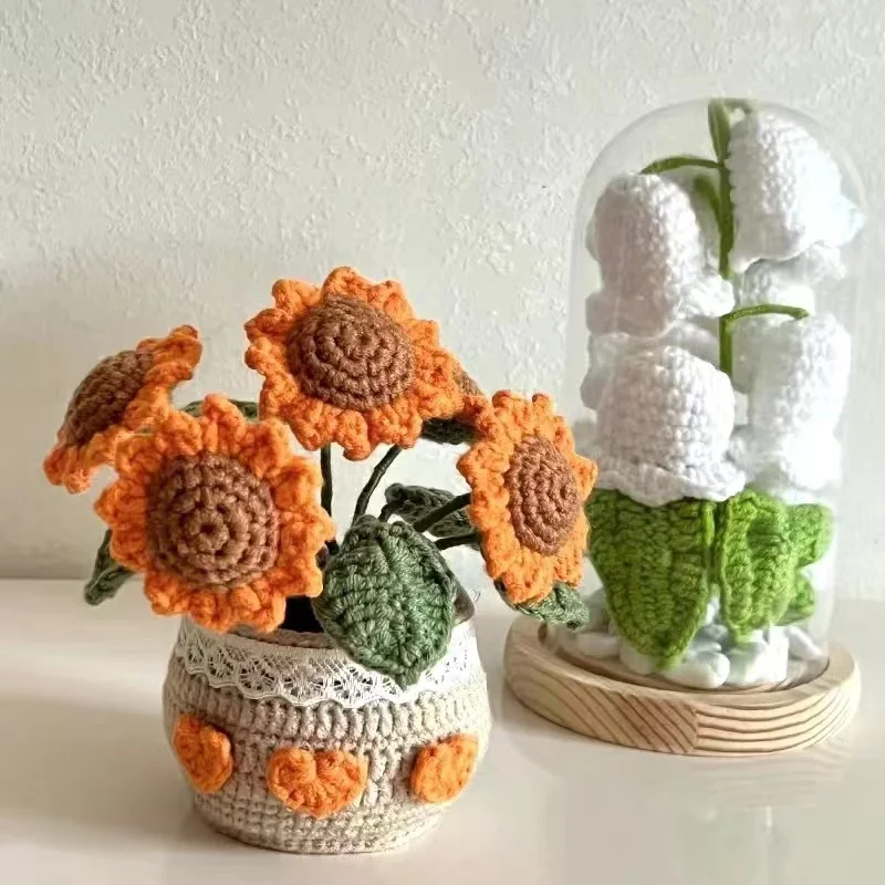 Tprpyn Pink Mixed Flower Bouquet Crochet Kit With Yarn Diy Rose Tulip Daisy  Sunflower Crocheting Kits Knitting Handmake Beginner - Diy Knitting -  AliExpress