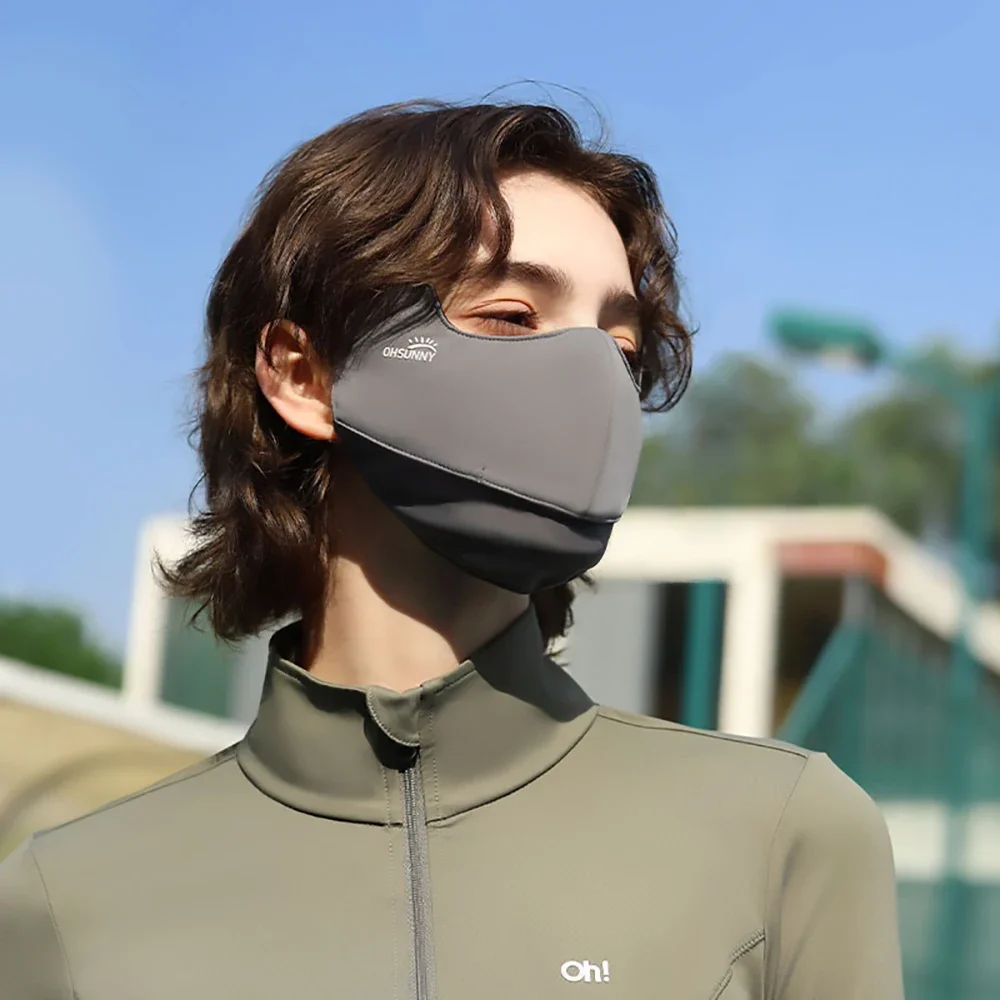 OhSunny Mask Sun Protection Cool Feeling Lining Anti-UV UPF 50+ Outdoor Open Mouth Breathable Facial Sun-proof Cover Unisex