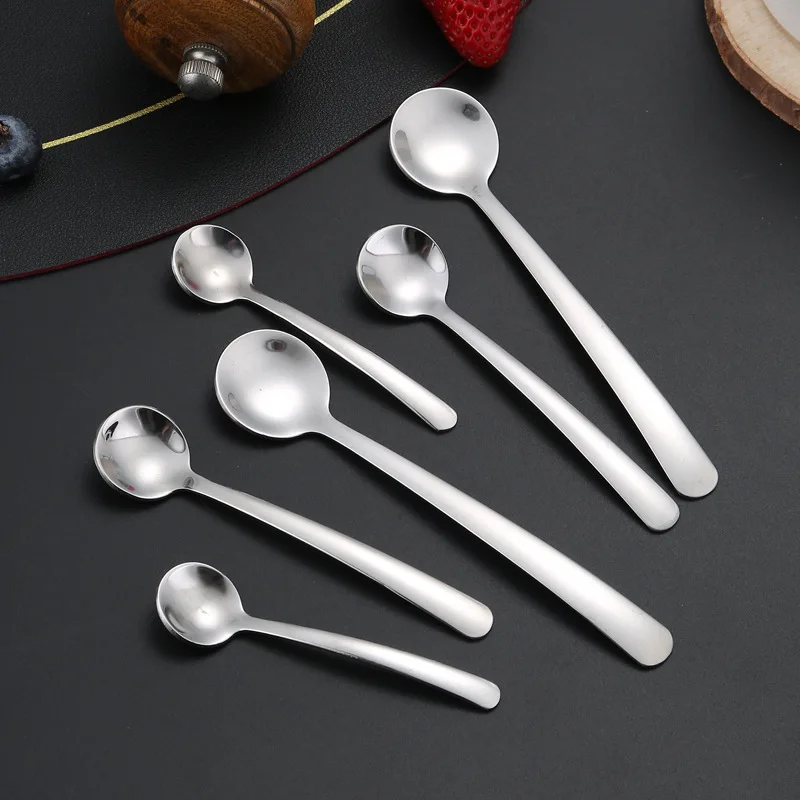 304StainlessSteelSeasoningSpoonThickenedKoreanSmallRoundSpoonMixingSpoonBottlewith
