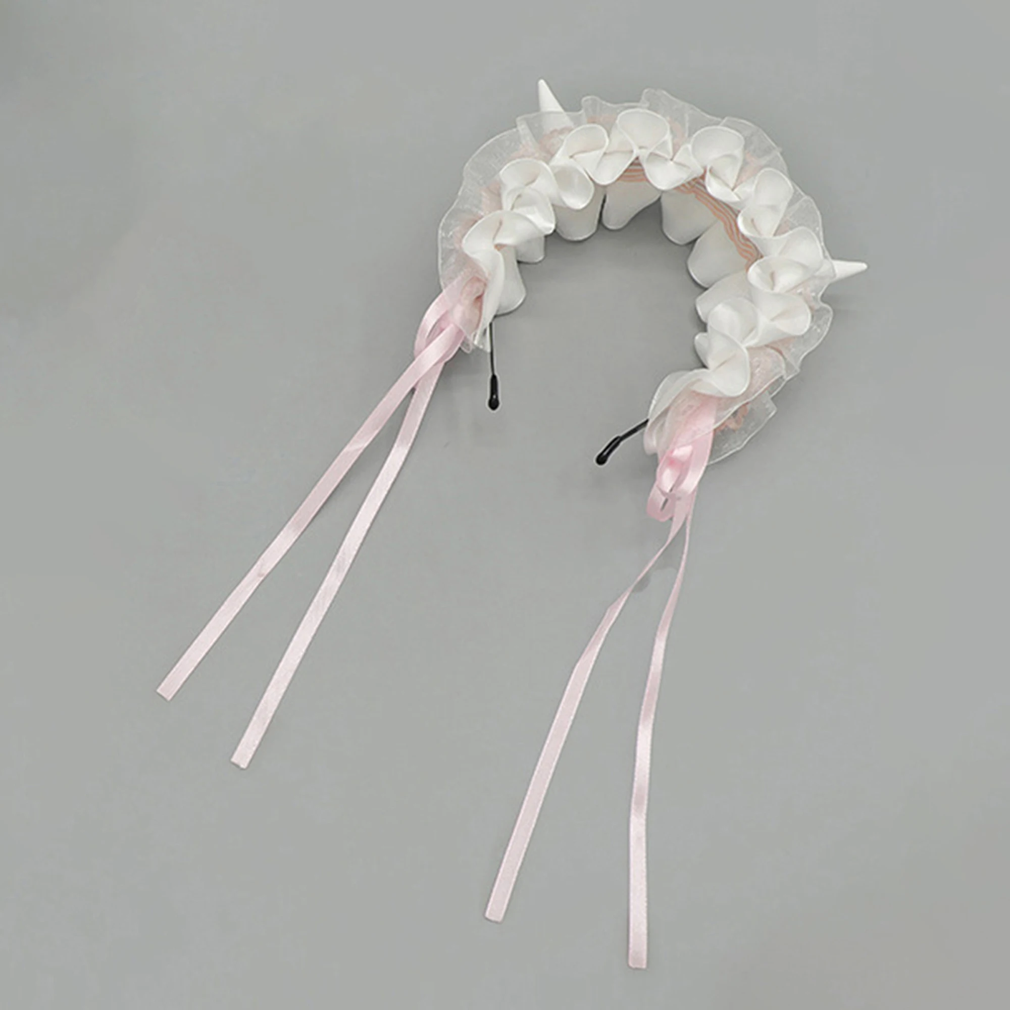 Lace Halloween Headgear Goth Devil Horn Headband Costume Accessory for Women and Girls