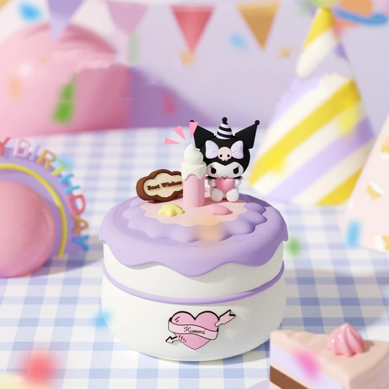 

Sanrio Kuromi Cinnamoroll, торт на день рождения, маленькая ночная версия, силиконовая лампа, Хлопушка, милое украшение на кровать, праздничный подарок для мальчиков и девочек