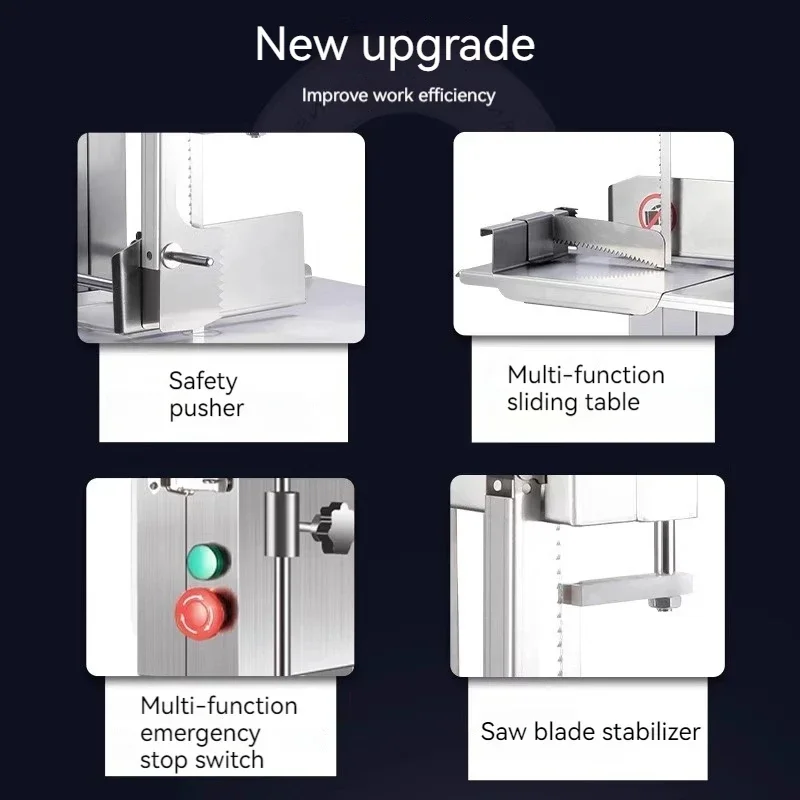 Automatic Bone Cutter Commercial Bone Sawing Cutting Machine Pork Ribs Frozen Pork Trotters Bone Steak Cutting Machine 6