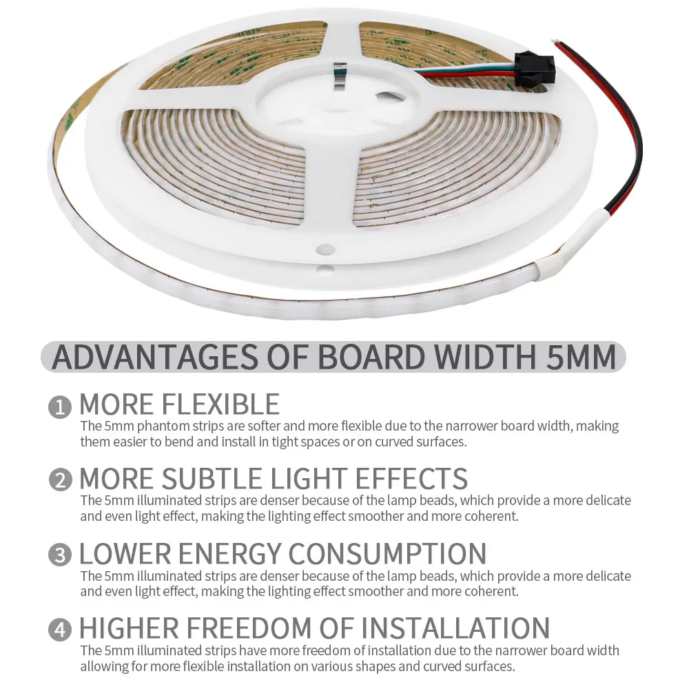 รูปสินค้า COB LED Strip 5V สว่างสูง 60 LEDs/M สำหรับตกแต่งบ้าน