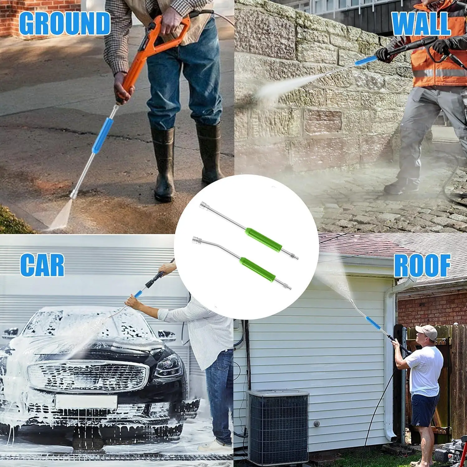 High Pressure Wash Extendsion Wand Lance With Stainless Steel 1/4" Quick Connect Length 42CM With Molded Grip 6