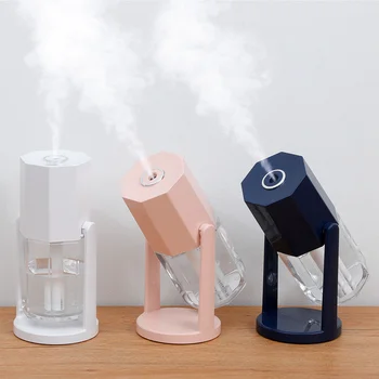 240ML Shake Head Air Humidifier for Car with Colorful Atmosphere Lights Mini Ultrasonic Humidifier for Home Office Mist Maker