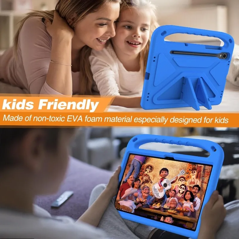 Durable EVA Tablet Case with Adjustable Stand - Vibrant Blue