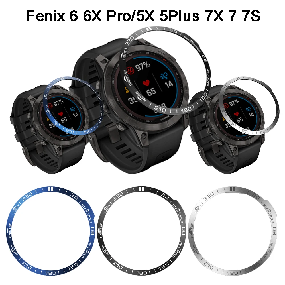 

For Garmin fenix 7/7S/7X 5 5X Plus 6 6X Pro Stainless Steel Bezel Metal Anti-fall Protector Cover Case Frame Epix Pro 51mm Ring