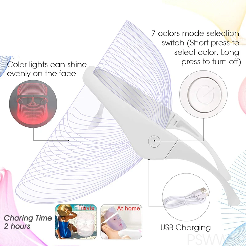 LED Facial Mask Facial Machine 7 Color for Skin Care