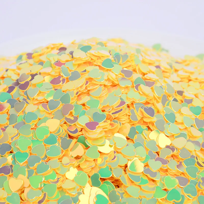 10g Golden Heart Shape Loose Sequins for Crafts Glitter Nail Art Sequin Pailettes Decor DIY Handmade Material Accessories 4mm