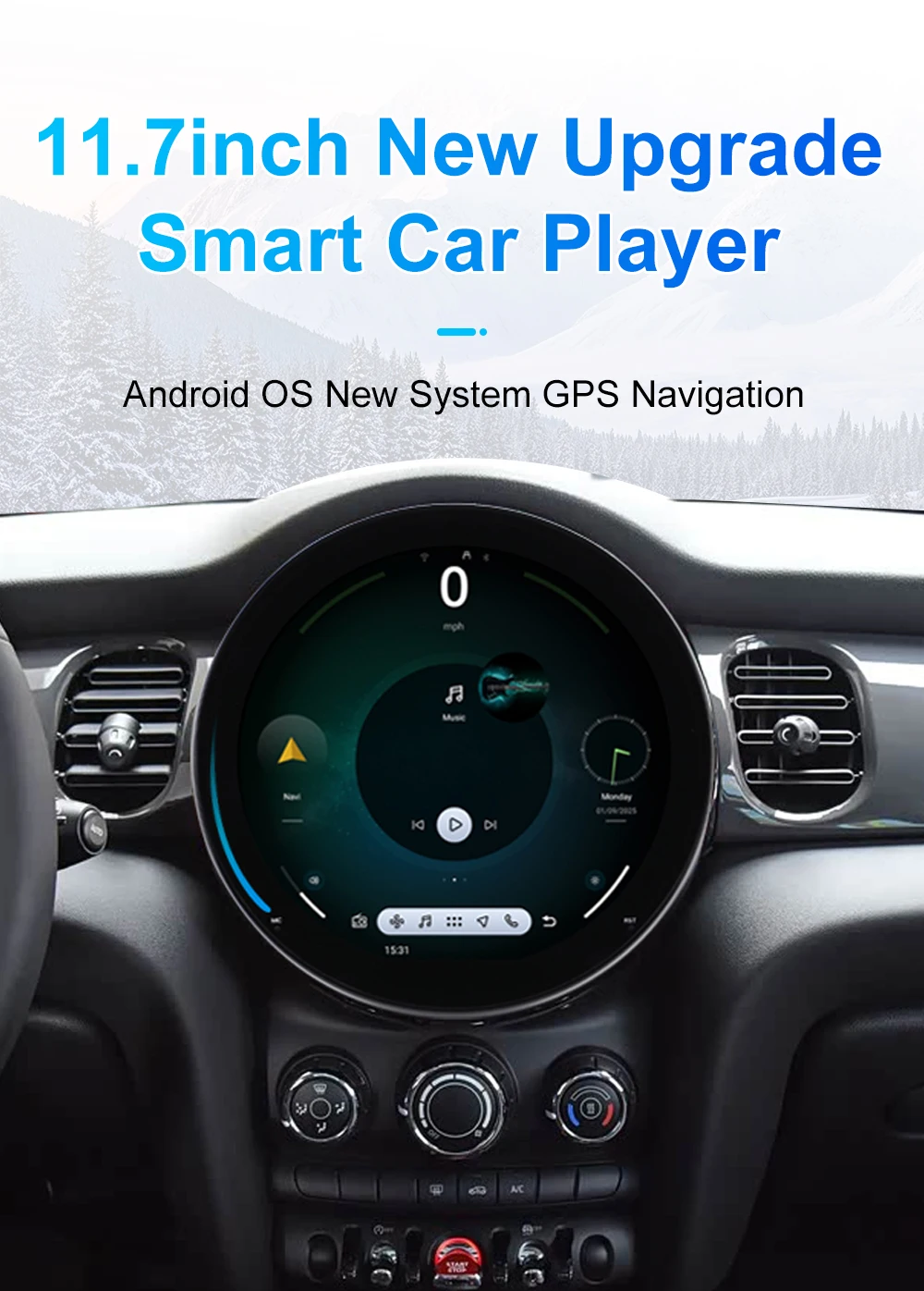 Android 15 Car Radio For BMW MINI F60 2017-2023 Multimedia Player Supports CarPl