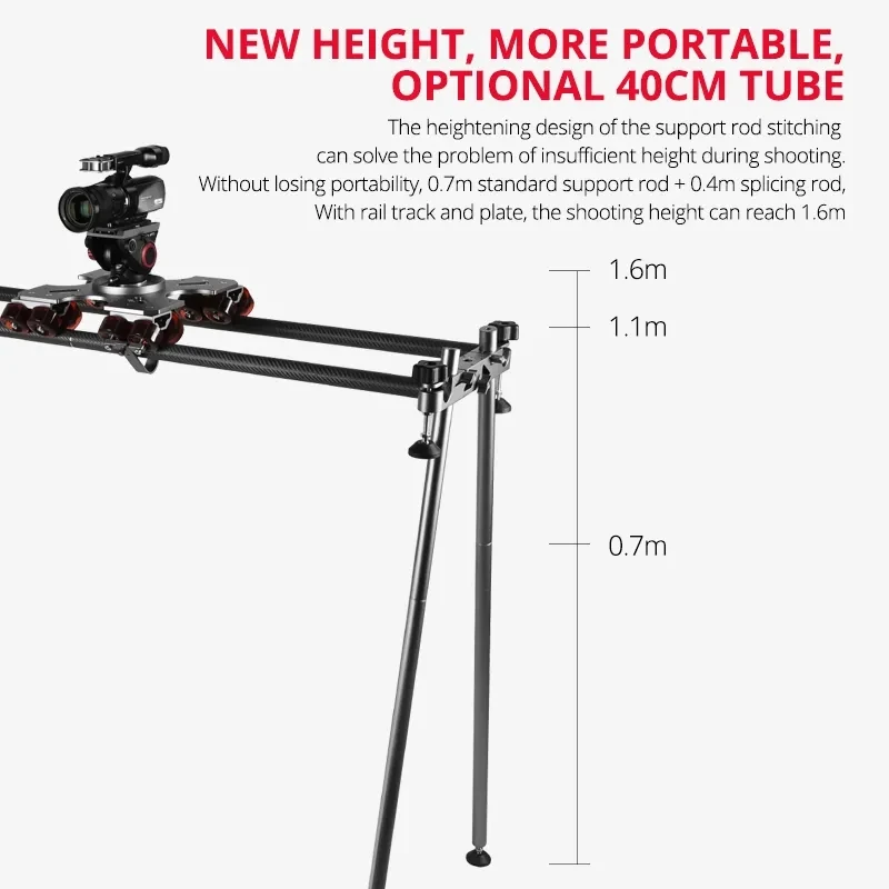 YELANGU LW0321 Professional Electric Camera Carbon Fiber Track Slr Camera Slider Rail Carrying 50kg Fiber Track Portable 210cm