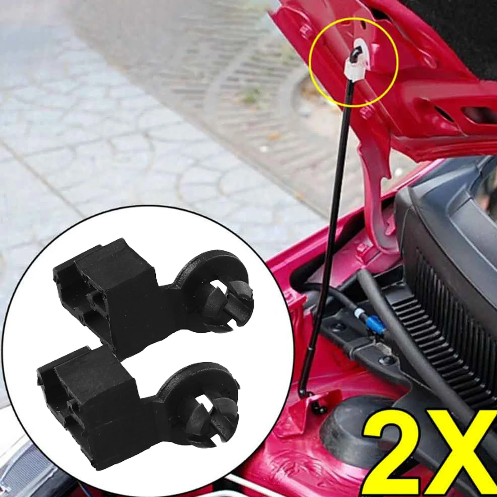 

Car Clips Hood Bonnet 09209M09L02 2pcs Black Pivot Linkage Holder Plastic Durable High Quality Practical To Use