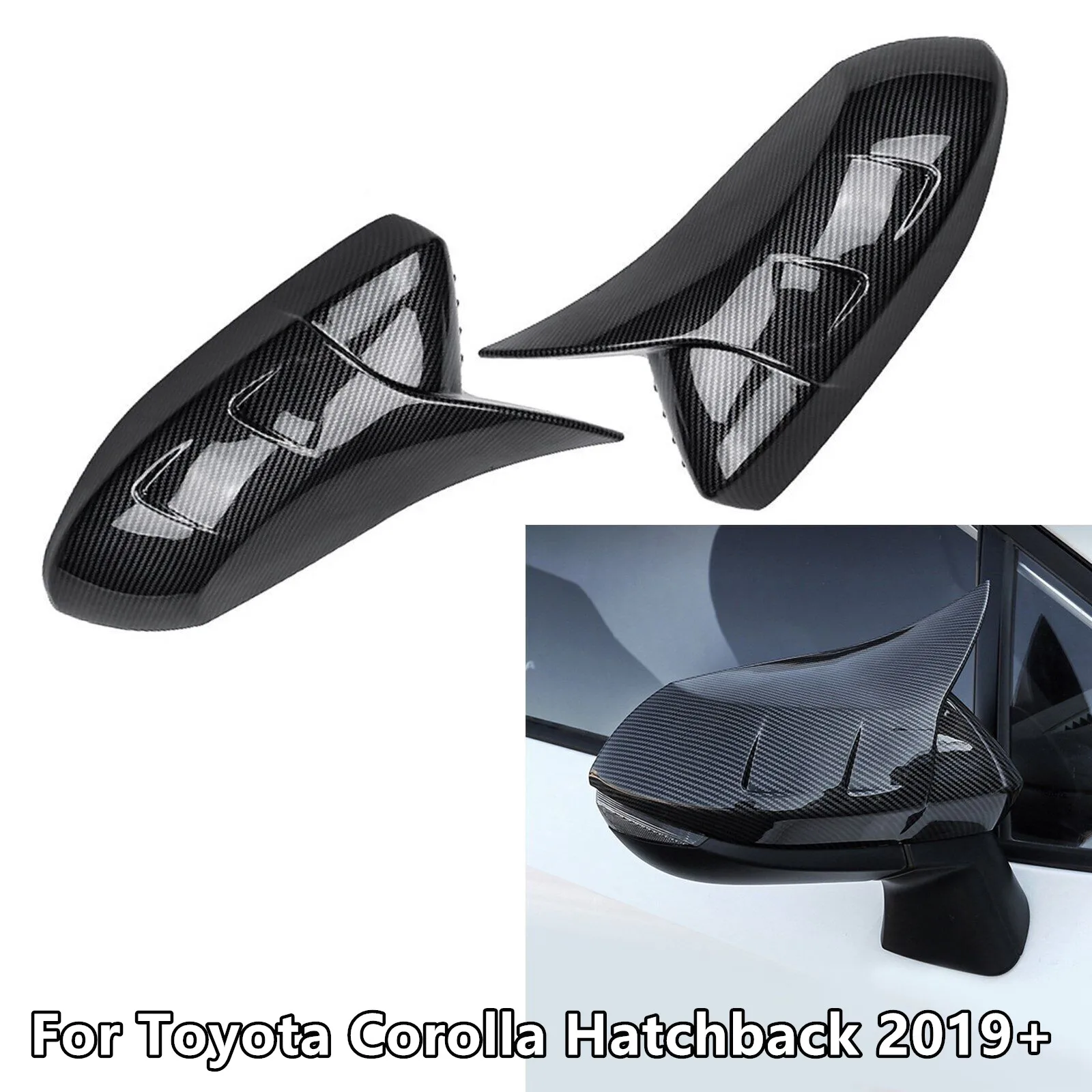 

Carbon Fiber Style Side Rearview Mirror Cap Horn Cover Housing Shell For Toyota Corolla Hatchback 2019 2020 2021 2022