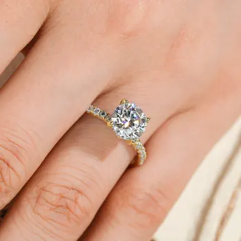 D Color Moissanite Wedding Ring for Women 925 Sterling Silver GRA Certified Engagement Rings Eternity Band Jewelry Gift 5