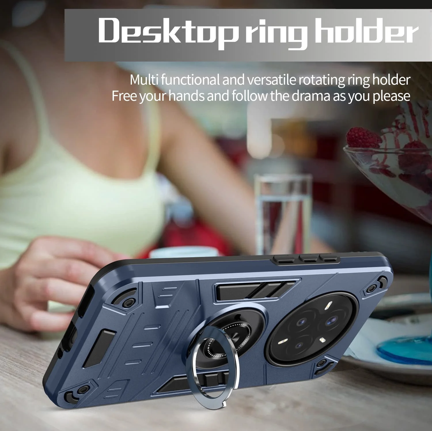 Enhanced Armor Metal Ring Stand Phone Case Cover