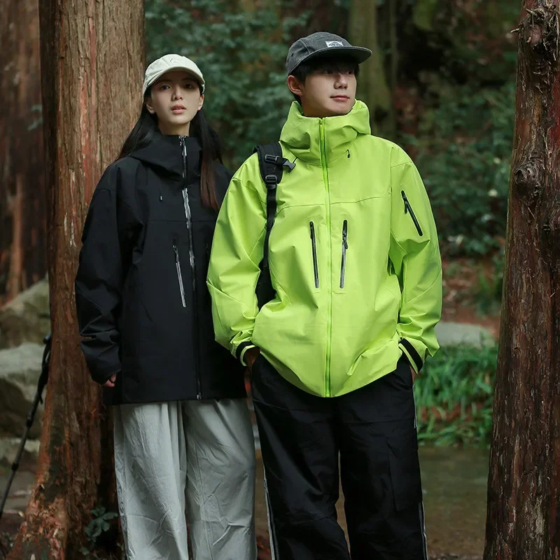 Outdoor Single-layer Hard Shell Assault Suit Couple's Windproof Waterproof Jacket Trekking Camping Travel Climbing Hiking Suit