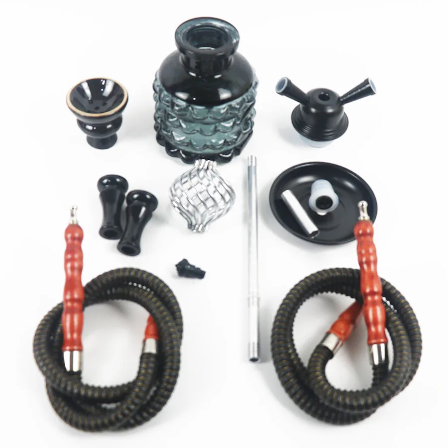 Arabic Hookah Set Small Double Glass Bottle Smokestack Ceramic Bowl Hose Accessories hookah accessories hookah set Birthday Gifts Are Suitable For Family