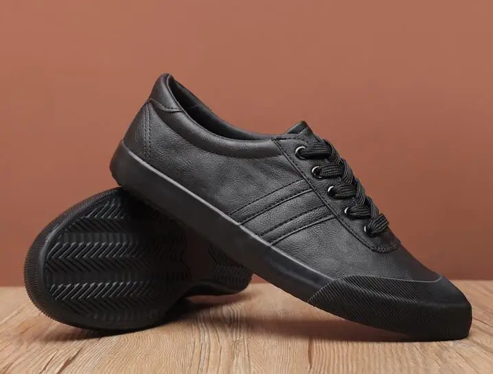 2025 New Shoes for Men Leather Casual Shoes Fashion Lace-up Leisure Striped Flat Shoes for Man Spring Autumn Cool Loafers 6