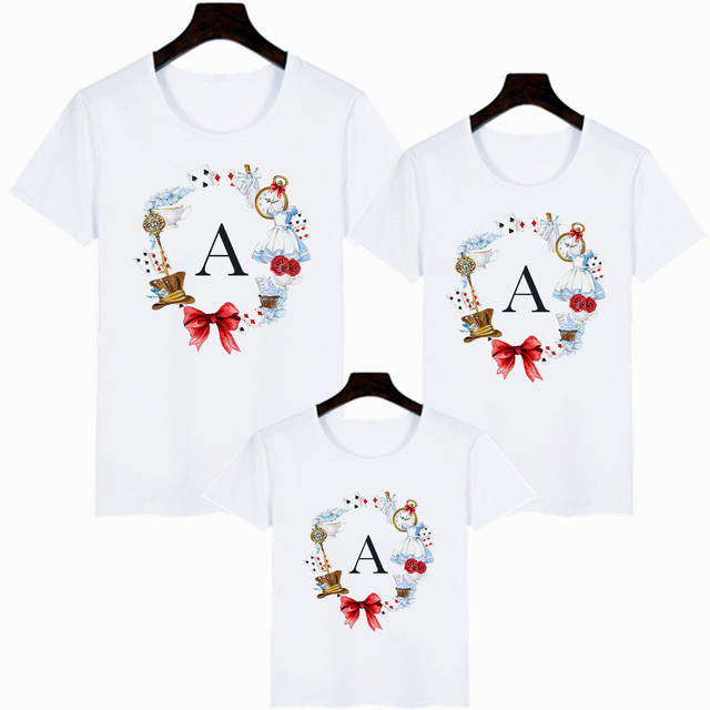 Shirts Disney Summer Popular Alice in Wonderland Family Look Outfits Parent Child Comfy Leisure Exquisite Tea Time T-Shirts