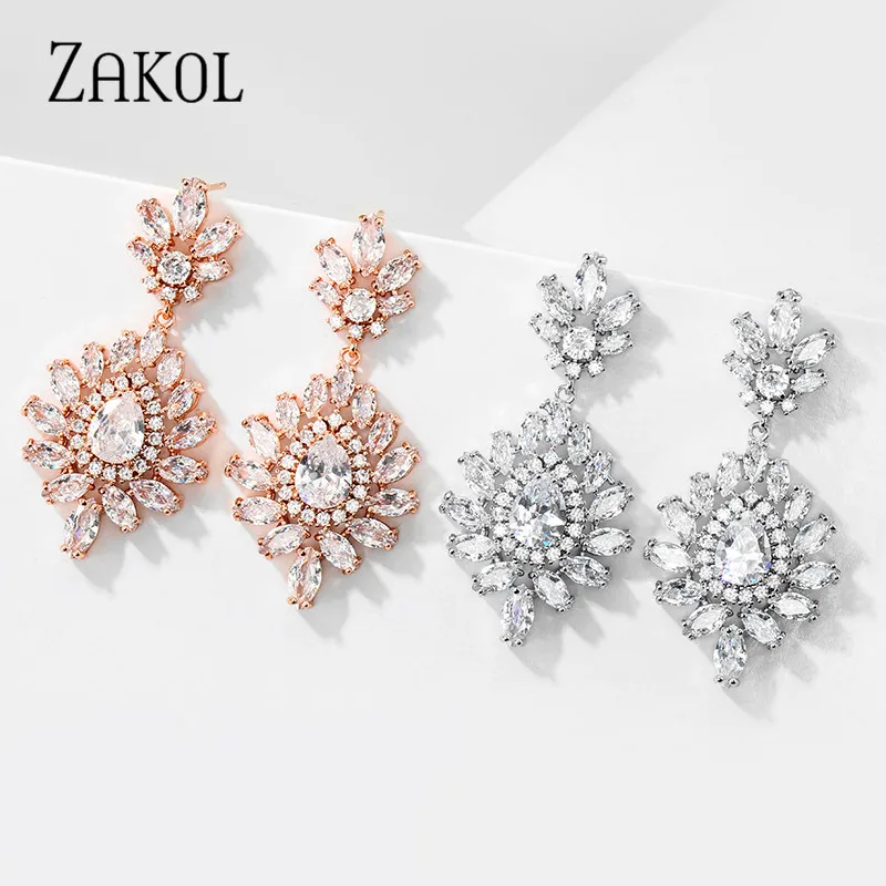 [HAESOOL] 韓国アクセ☆925silver☆Circular twist Earrings Zakol New Rose Gold Leaf Bridal Drop Earrings With Cubic