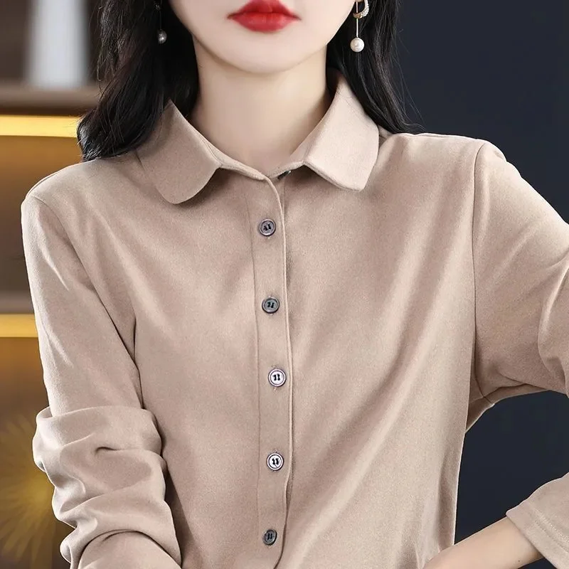 

Женская утепленная рубашка с длинным рукавом, Повседневная утепленная рубашка, весна-осень-зима 2024