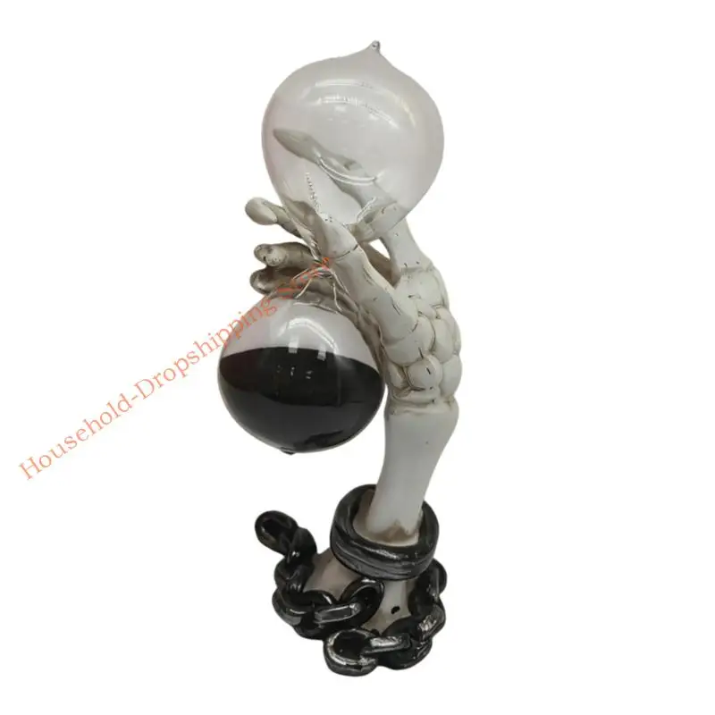해골 손 모래 타이머 시간 유리 인형 무서운 할로윈 장식 데스크탑 장식 홈 Decors 수집품 85AD