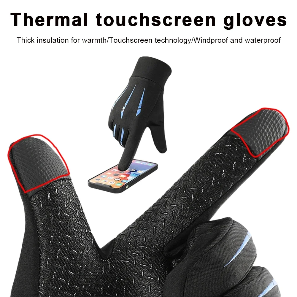 Women Men Gloves Copper Fiber Spandex Touch Screen Tips Gloves for Running Sports Winter Warm Football Hiking Driving Gloves