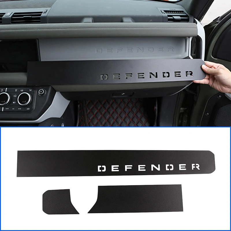 

For Land Rover Defender 110 2020-2021 Aluminum Alloy Car Co-pilot Dashboard Hollow Panel Cover Stickers,Modification Accessories