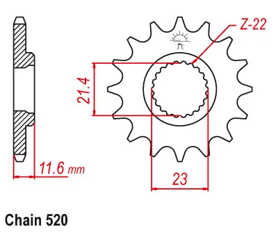 520 Chain 13T 14T 15T Motorcycle Front Sprocket Pinion for Yamaha TT-R250 TTR250 TTR 250 99-06 TT250R TT250 R 93-00 03-04