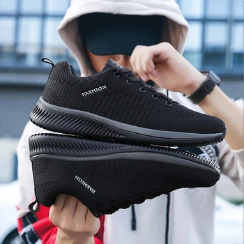 2022 Fashion Men Leather Shoes Trend Running Flat Sneakers Leisure Non-slip Footwear 2