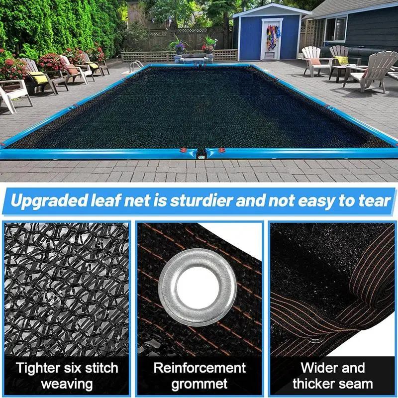 Pool Leaf Net Cover Leaf Netting for Inground And Above Ground Rectangle Pools Fine Mesh Pool Screen Cover Pond Net To