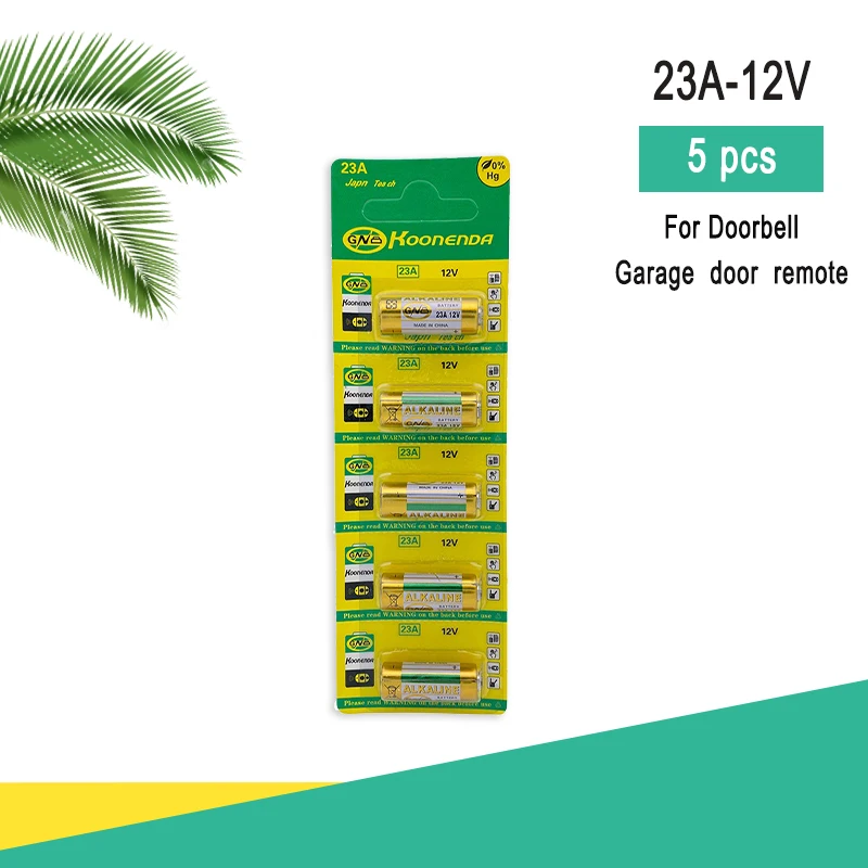 5Pcs Batteria Alcalina A Secco 12V 23A E23A A23 23Ga A23S Gp23A V23Ga Per Campanello, Telecomando Per Porta Del Garage, Tapparella, 23A 12V