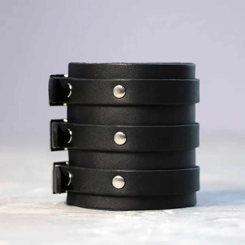 Bracciale Da Uomo In Pelle, Bracciale O Polsino Stile Avvolgente Vichingo, Bracciale Largo In Pelle Con Bracciale In Pelle, Misura Regolabile - Foto 11