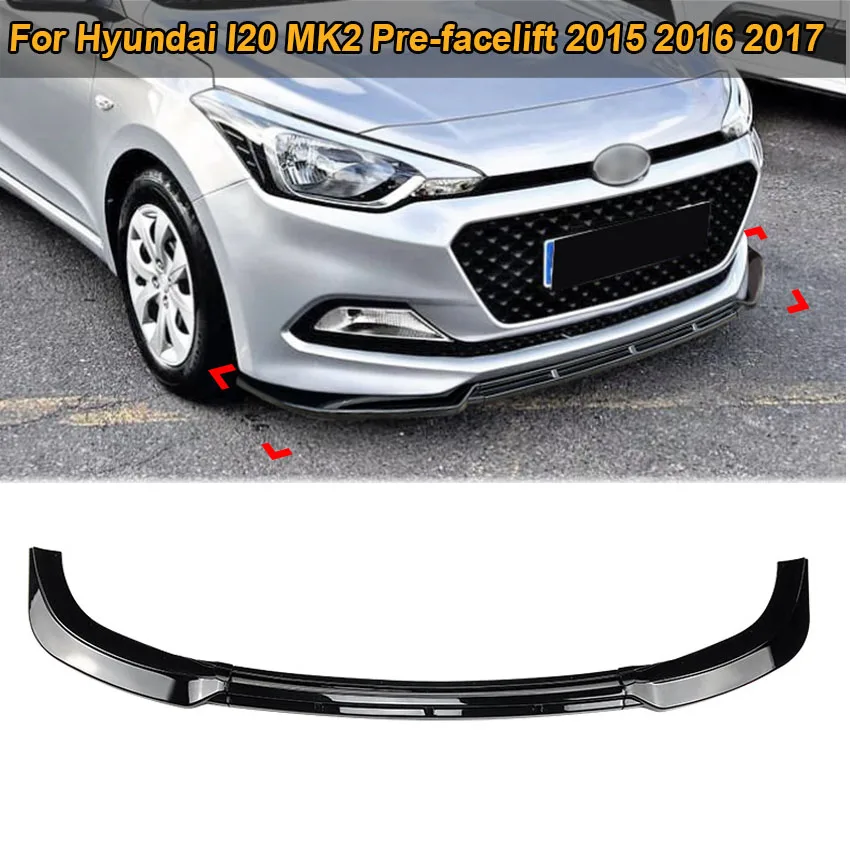 

Front Bumper For Hyundai I20 MK2 Pre-facelift 2015 2016 2017 Lip Side Splitter Spoiler Diffuser Guard Body Kit Car Accessories