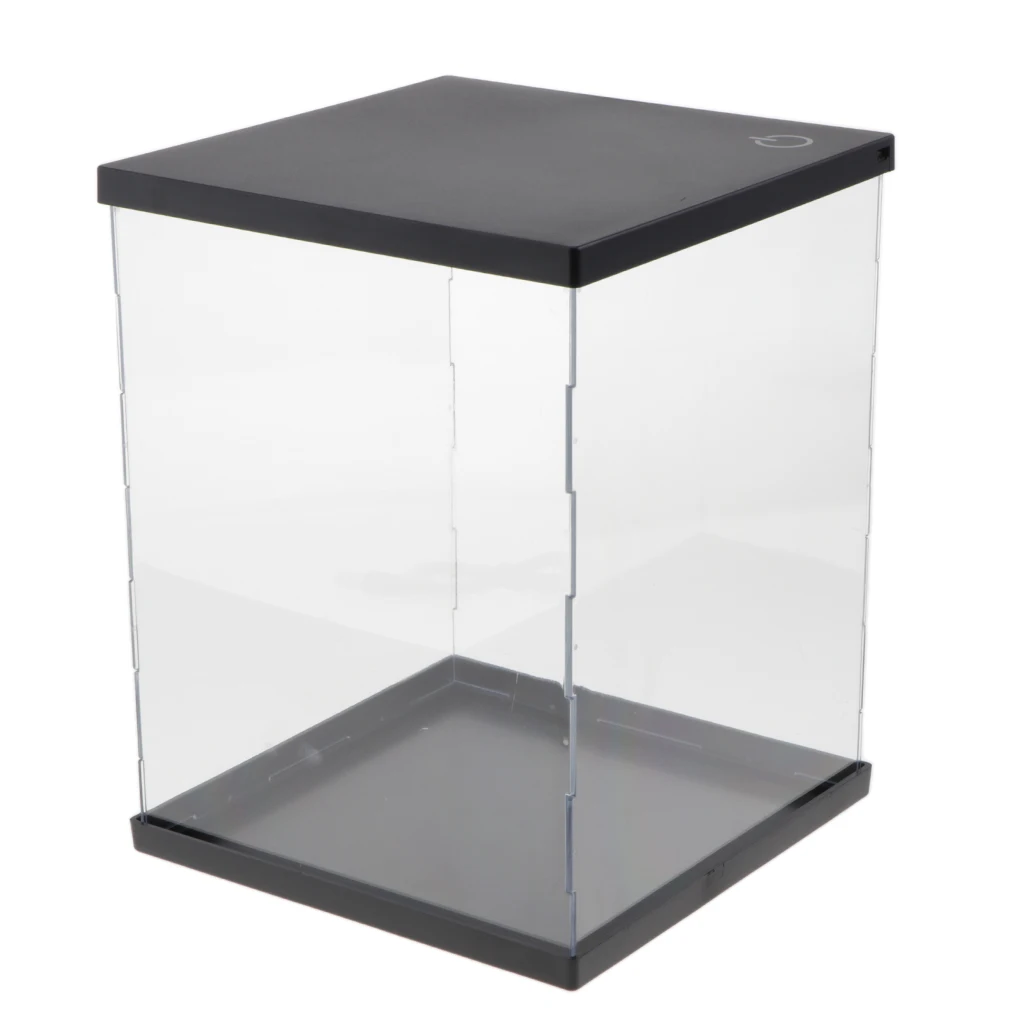 Acrylic Display Box Case for Collectibles Assemble Clear Acrylic Box Protection Showcase Souvenir Storage Box Holder 21x21x35cm 6