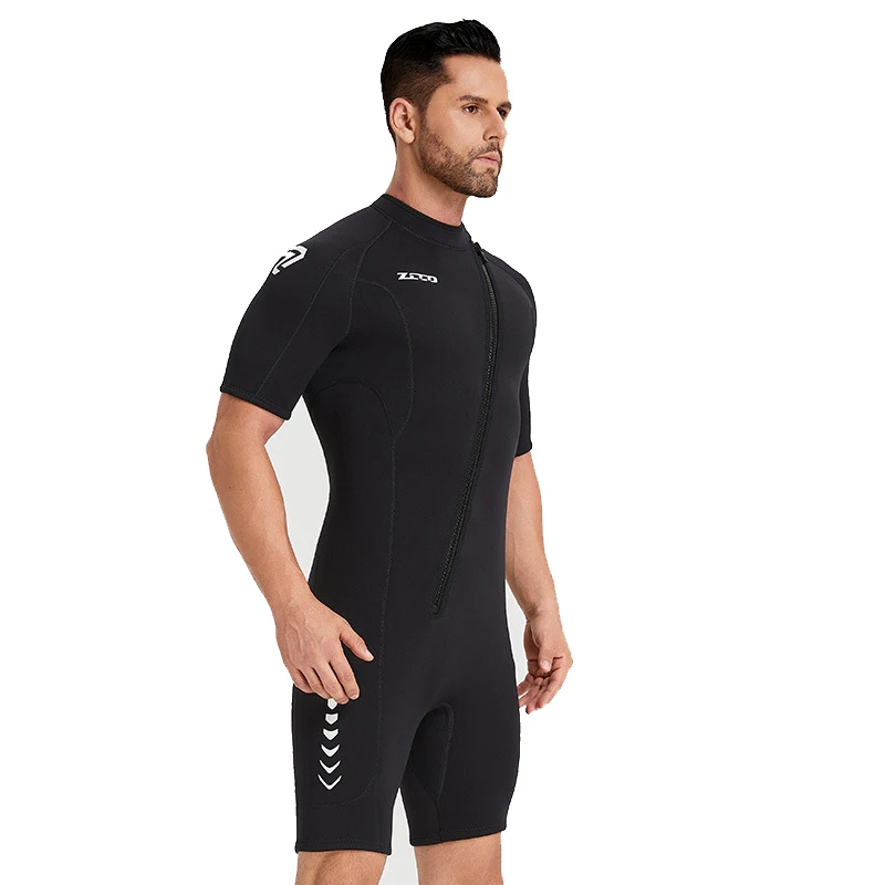 Men 3mm Neoprene Wetsuit Short Sleeve One Piece Set Sunproof Diving Suit for Surfing Spearfishing Snorkeling Keep Warm Swimsuit