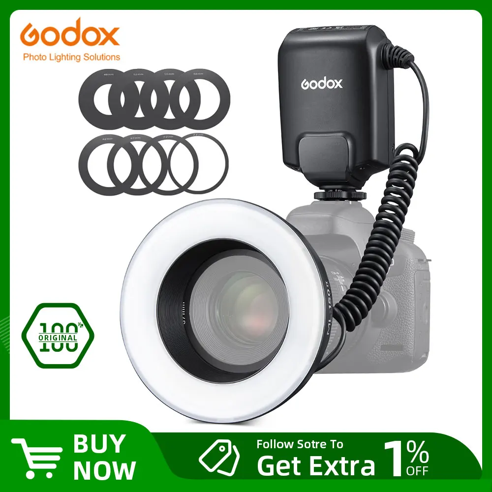 ML 150II godox ml150ii macro anel speedlite flash light para canon