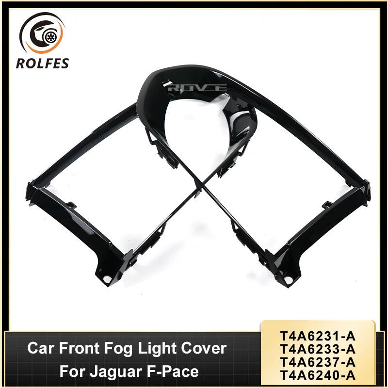 

ROLFES Brigh/Matt Black Car Front Fog Light Cover Frame Trim Lamp Hoods For Jaguar F-Pace Auto Exterior Accessorie