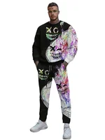 Street Fashion Tracksuit Sets For Men Hoodies+Pants Suits 3D Creative Smiling Face Pullover Set Man Clothing