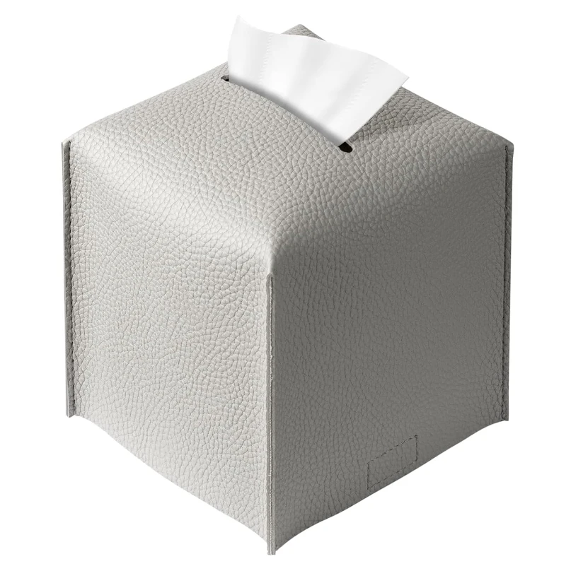 Modern PU Leather Tissue Box Holder Square Cover Decorative Organizer for Bathroom Bedroom Office Desk Car
