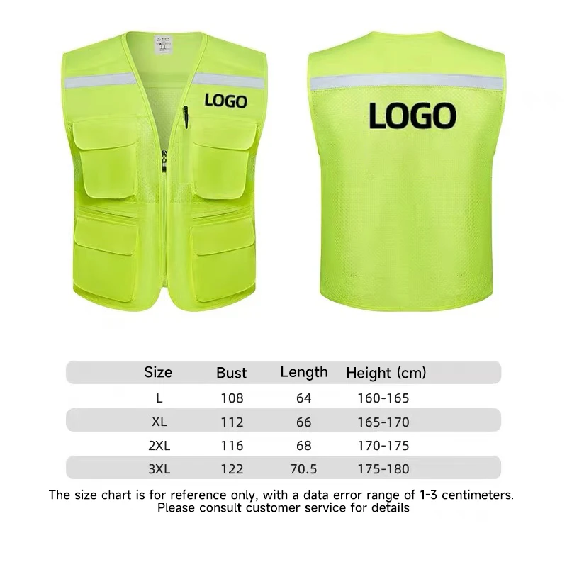 High Visibility Multiple Pockets Breathable Safety Vest Construction Site Night Riding Safety Clothing reflective vest safety vest high visibility vest mens work vest