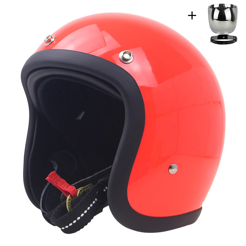 Tt & Cocascos Moto In Fibra Di Vetro Retro Casco Open Face Scooter Caschi 3/4 Chopper Casco Moto Vespa Caschi Moto Vintage