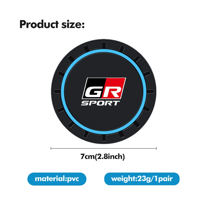 Cup Holder Inserts 2pcs Car Water Cup Anti-Slip Silicone Coaster For Toyota GR Sport Gazoo Racing Yaris 86 Corolla Hilux Supra