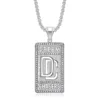 Hip Hop Custom Stainless Steel Gold Crystal Pendant Cubic Zirconia Necklace Men Square Pearl Chain Wholesale 6