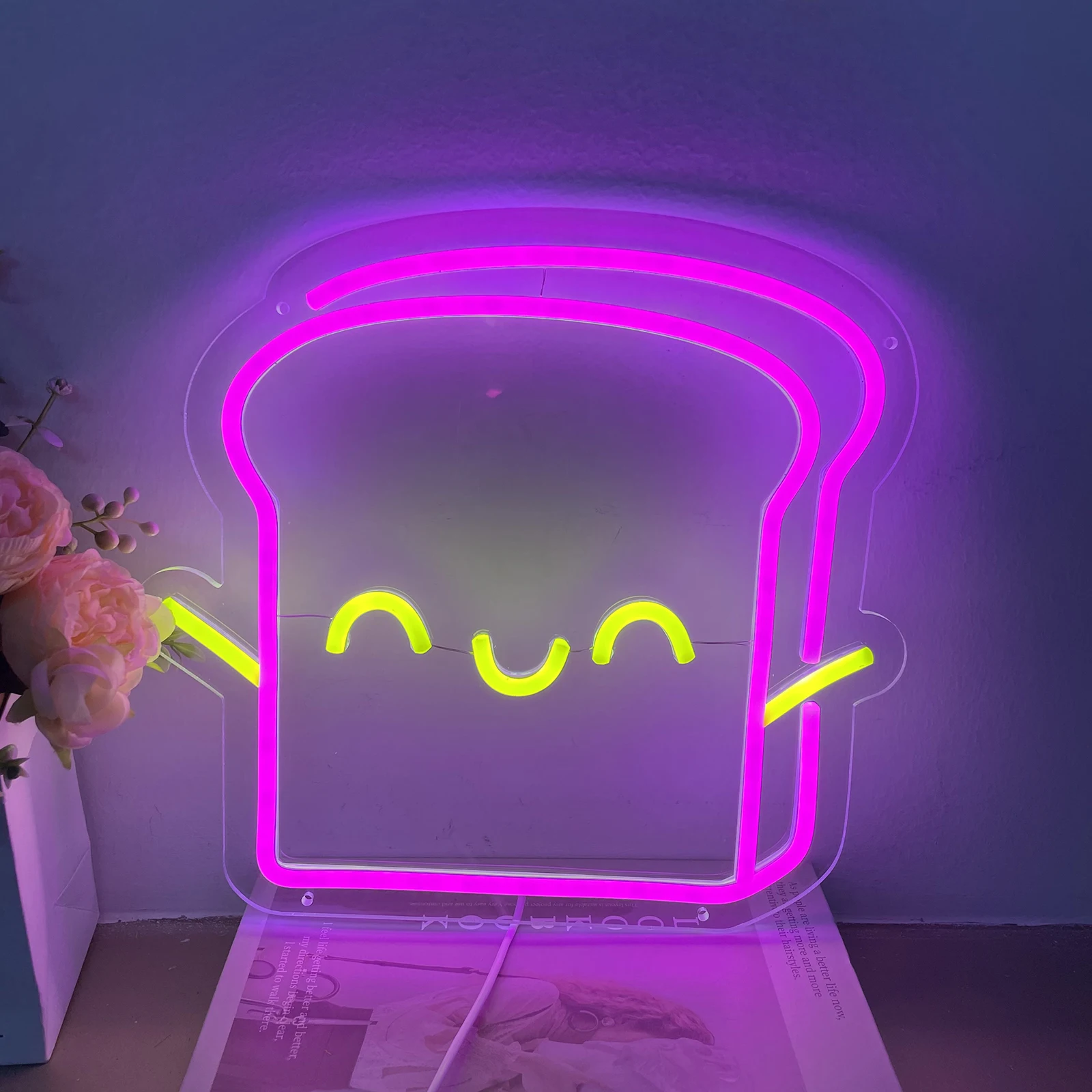 

Food Neon Sign Cute LED Lights Kawaii Kitchen Dininig Room Wall Art Decor Kids Bedroom Cofe Office Home Decor for Night Light