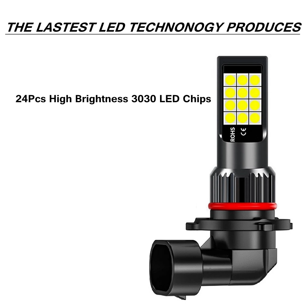 2Pcs Car LED Bulb H11 H8 9006 HB4 881 H27 Front Fog Lamp Anti Fog 6000K White 3000K Yellow