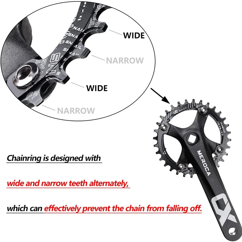 MEROCA CX Bicycle Crank Square Hole 104BCD Aluminum Alloy IXF