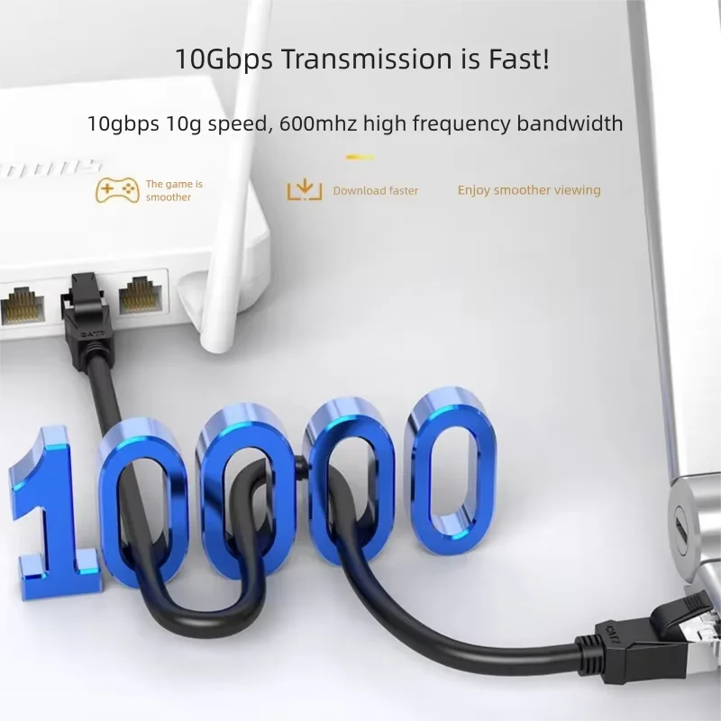 Cat 7 이더넷 케이블, 10Gbps 고속 기가비트 FFTP STP RJ45 LAN 네트워크 패치 코드 (라우터 및 이더넷용)
