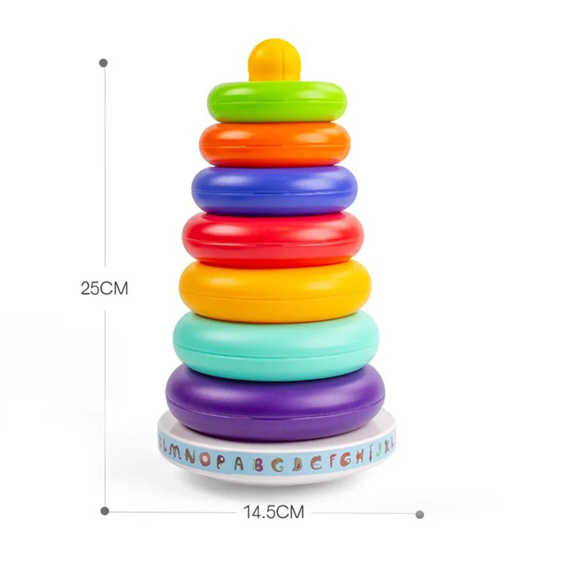 Rainbow Stacking Musical Toy with 6 Color Cards & STEM Blocks-Sensory Learning for Toddlers 1-3 Years, Birthday Gift Toy