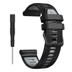 Premium Silicone Wristband Replacement for Forerunner Watches (Black grey)